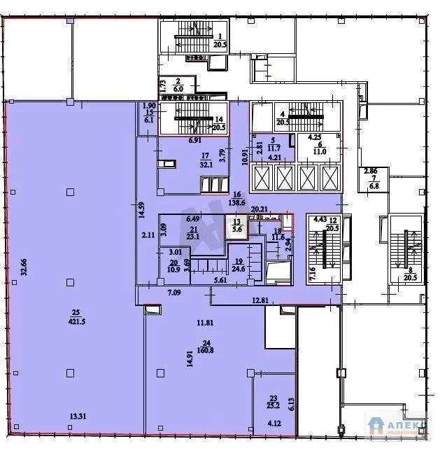 Аренда офиса 866 м2 м. Зорге в бизнес-центре класса В в Хорошёвский - Фото 9