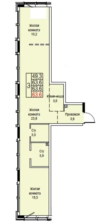 Продажа ЖК HighWay - апартаменты 3х комн 64квм - Фото 7