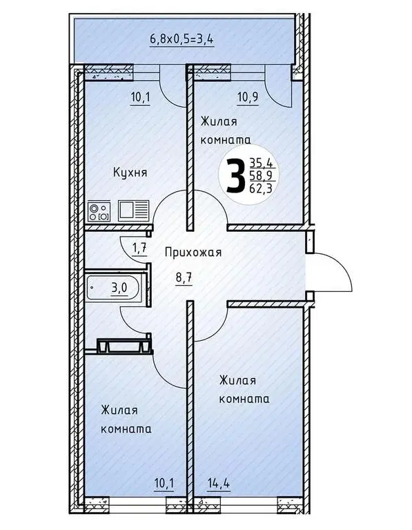 Срочная продажа 3х к.кв с ремонтом в ЖК Олимпийский (Баскет-холл) - Фото 21