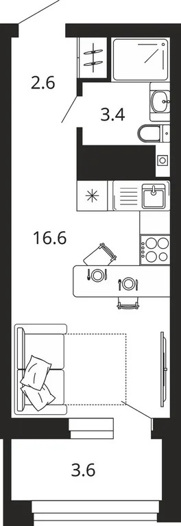 Продается квартира, 26.2 м - Фото 1