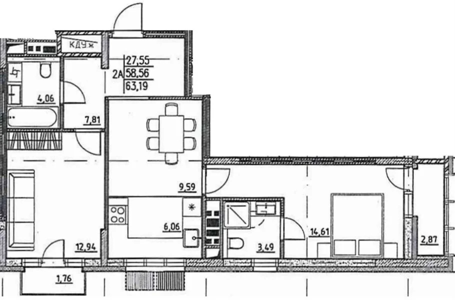 Продается квартира, 63.19 м - Фото 3