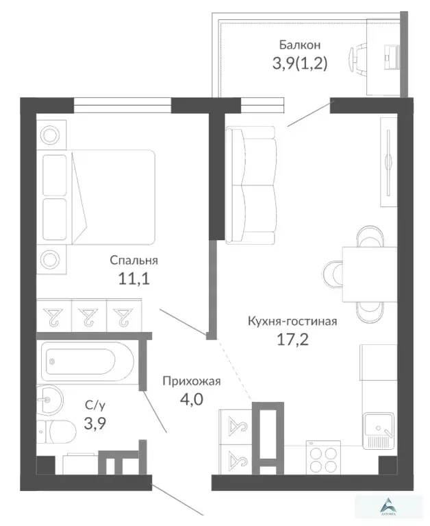 Продаётся 1-к квартира в ЖК комфорт-класса на Юге России - Фото 1