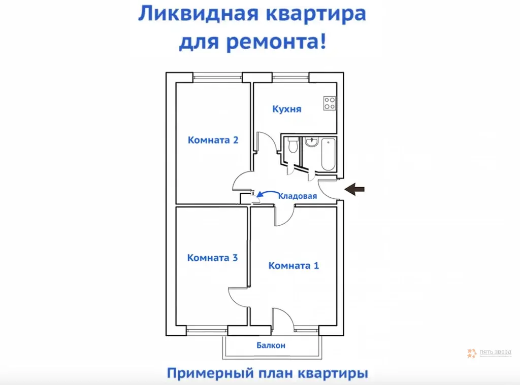 Продается 3-комнатная квартира Столбовая поселок, Парковая ул., 3 - Фото 1