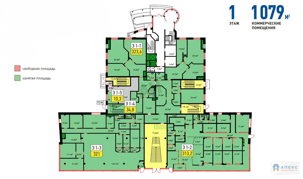 Продажа помещения (ПСН) пл. 2483 м2 под банк, бытовые услуги, кафе, ... - Фото 7