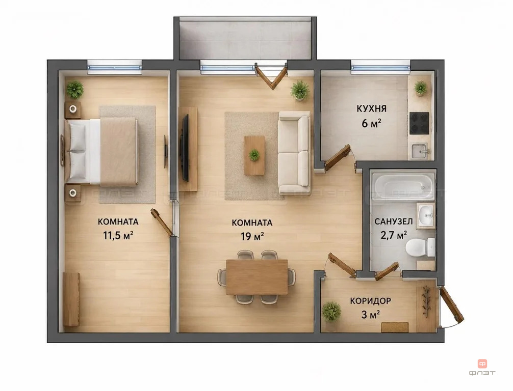 Продажа квартиры, Казань, городок. Военный 2-й - Фото 10