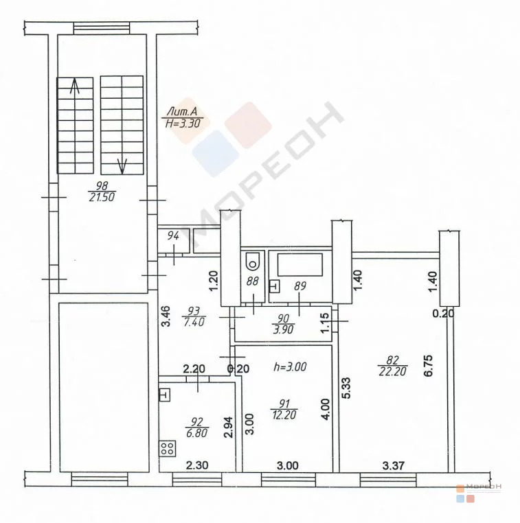 2-я квартира, 57.10 кв.м, 2/4 этаж, ЦМР, Орджоникидзе ул, 7500000.00 ... - Фото 13