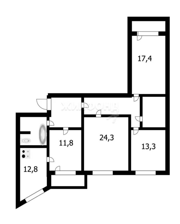 Продажа квартиры, Новосибирск, микрорайон Горский - Фото 12