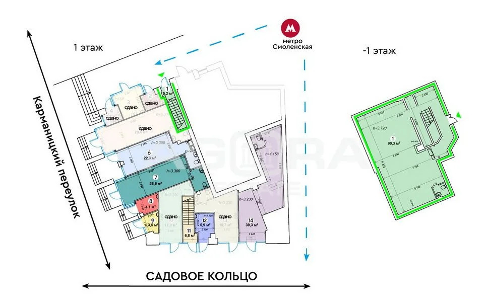 Аренда торгового помещения, м. Смоленская, Карманицкий пер. - Фото 2