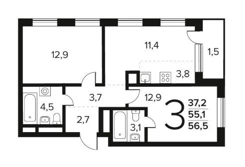 Продажа квартиры в новостройке, Буковая аллея - Фото 9