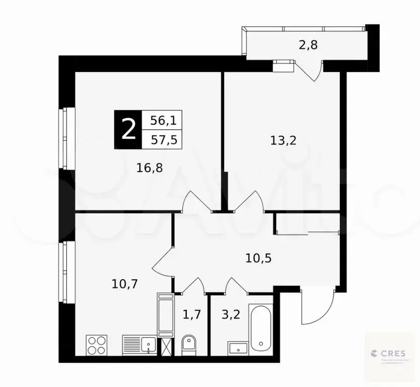 ЖК Красная горка , 2-к. квартира, 57,5 м, 17/18 эт. - Фото 1