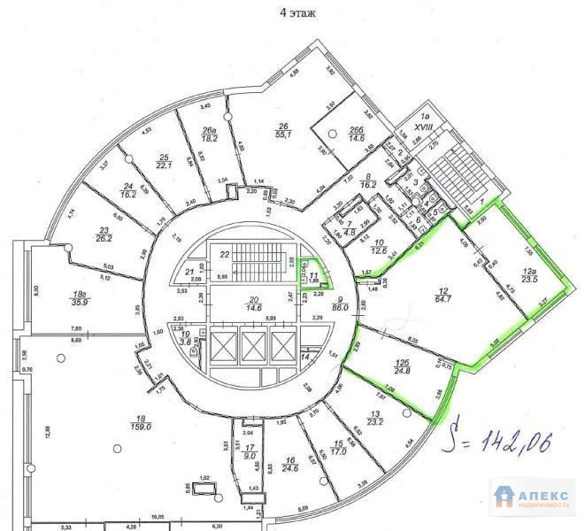 Аренда офиса 142 м2 м. Новаторская в бизнес-центре класса А - Фото 4