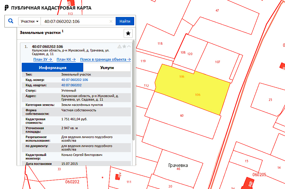 Кадастровая карта сколько соток