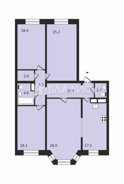Санкт-Петербург, улица Турку, д.13к1, 4-комнатная квартира на продажу - Фото 28