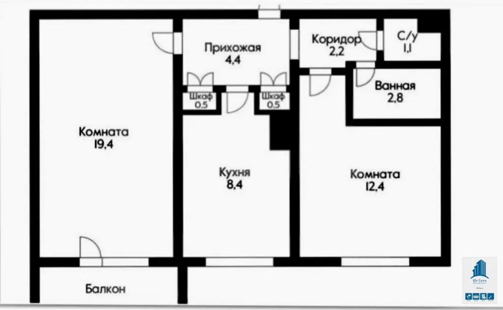 Лучшее соотношение "цена-качество" в сегменте 2комн.квартир! - Фото 1