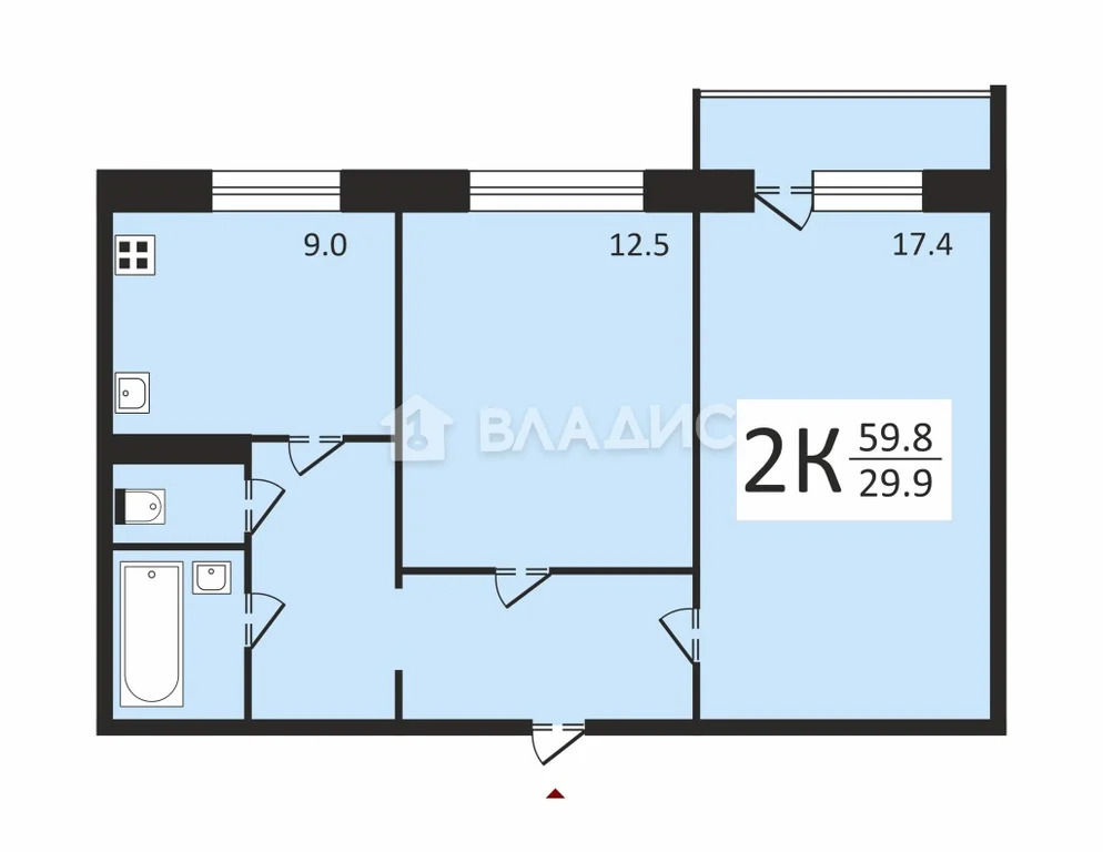 Москва, Дубининская улица, д.11с1, 2-комнатная квартира на продажу - Фото 9