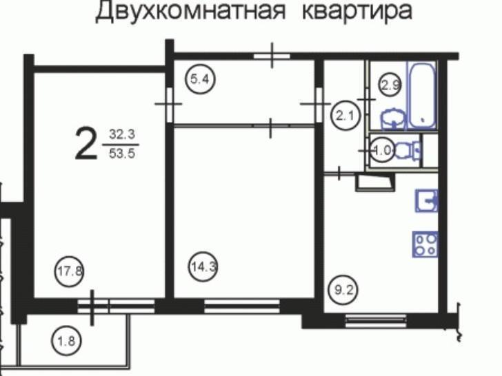 Сколько метров двухкомнатные квартиры