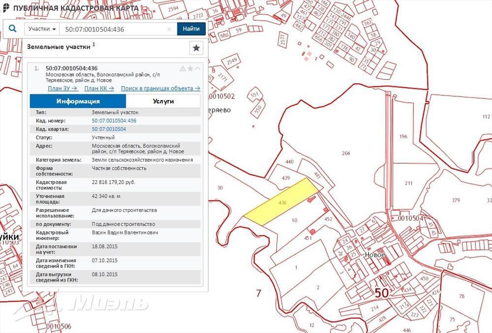 Карта теряево волоколамского района московской области