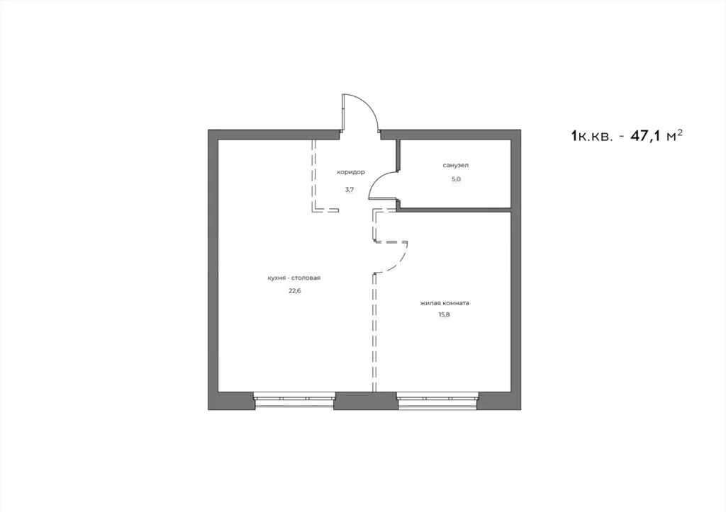 Продается квартира, 47.1 м - Фото 1