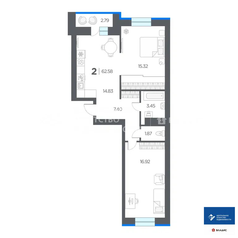 Продажа квартиры, Дядьково, Рязанский район, проезд Бульвар Оптимистов - Фото 9