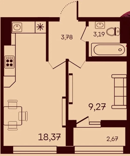 Продается квартира, 37.28 м - Фото 2
