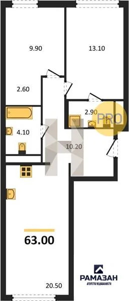 Продажа квартиры в новостройке, Казань, м. Аметьево, ул. ... - Фото 1
