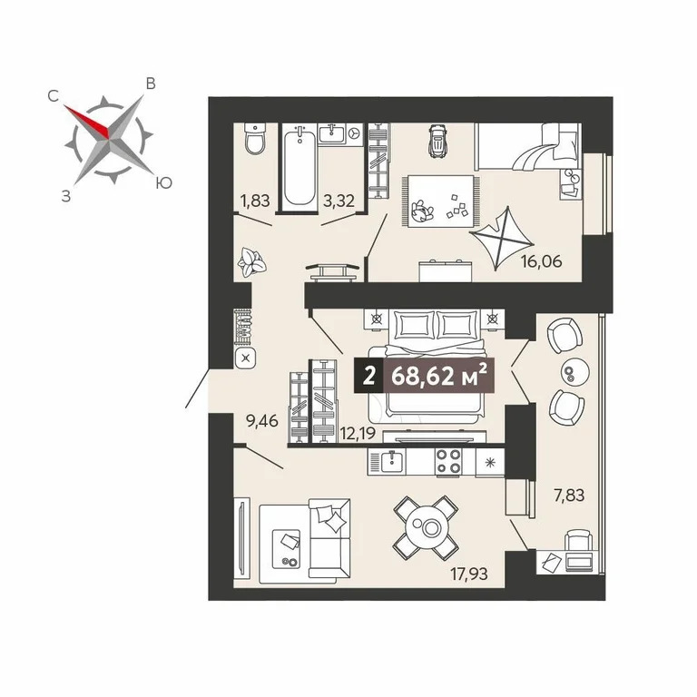 Продается квартира, 84.07 м - Фото 6