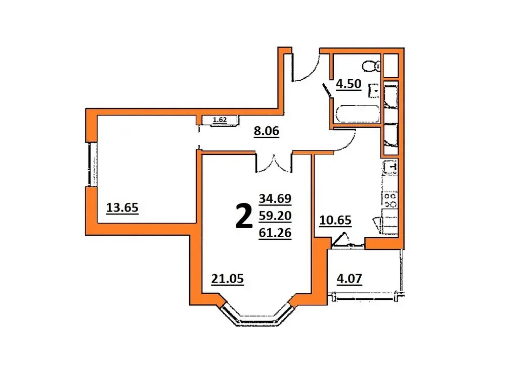 Продается 2 ком кв Домодедово ул. Курыжова д. 20 - Фото 11