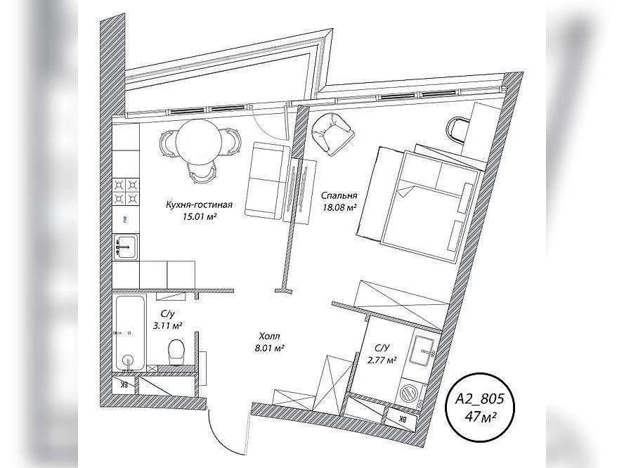 Продам 1-комн. квартиру 47 кв.м. - Фото 1