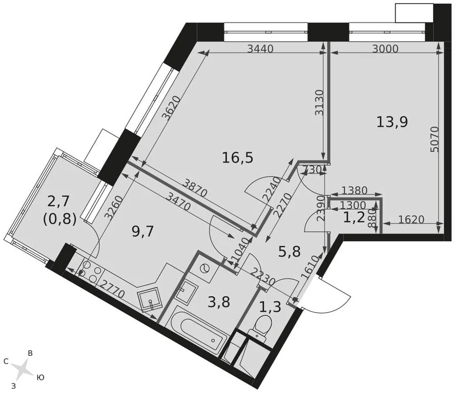 Продам 2-комн. квартиру 54.4 кв.м. - Фото 3