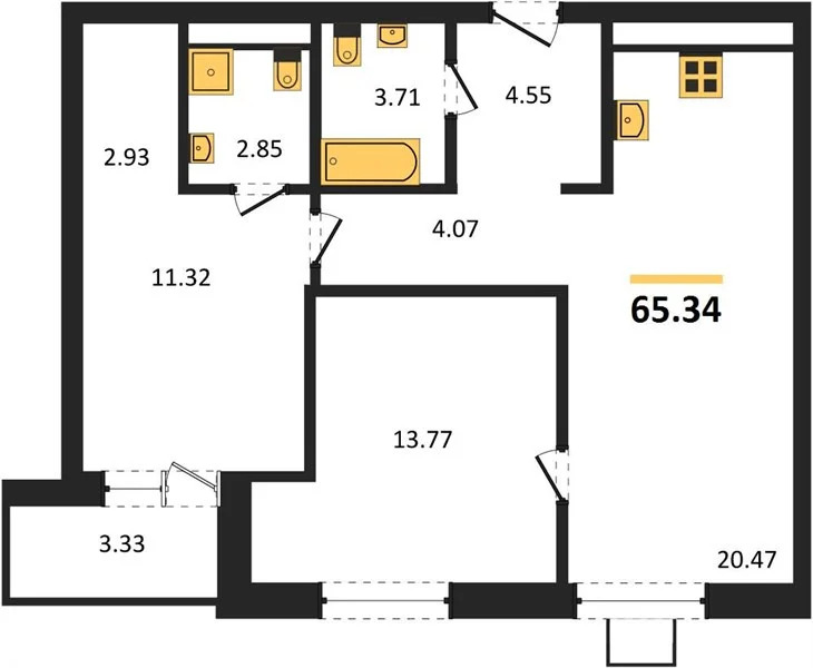 Продается квартира, 65.34 м - Фото 3