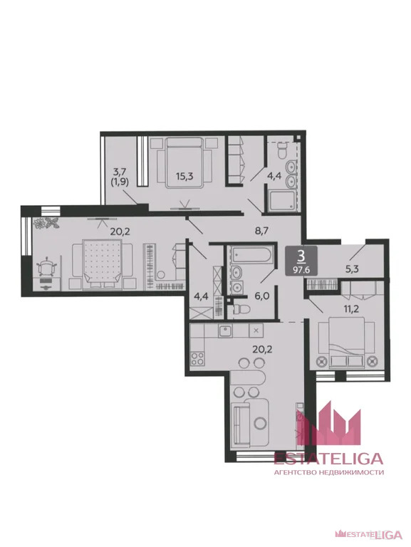 Продажа квартиры в новостройке, набережная Марка Шагала - Фото 0