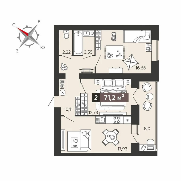 Продается квартира, 84.07 м - Фото 6