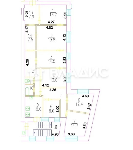 Москва, улица Покровка, д.29, 7-комнатная квартира на продажу - Фото 14