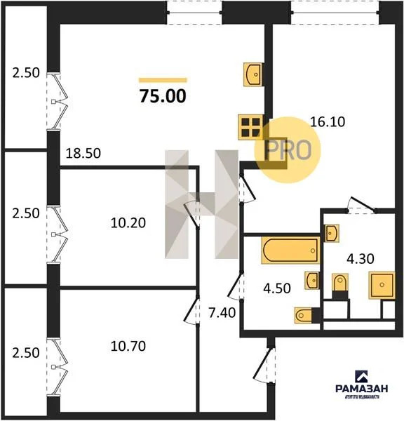 Продажа квартиры в новостройке, Казань, м. Аметьево, ул. ... - Фото 1