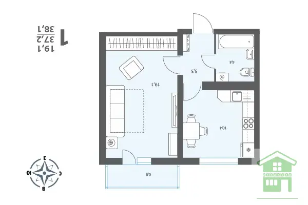 Продам 1 ком кв 38 кв м Воронеж, ул. Серафима Саровского, 179 - Фото 15