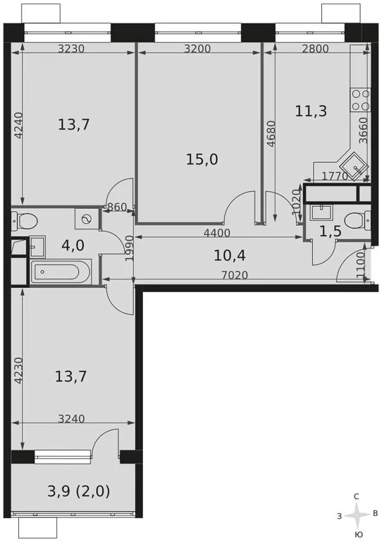 Продам 3-комн. квартиру 71.5 кв.м. - Фото 3