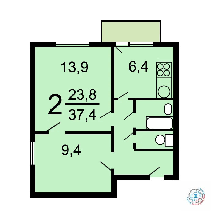 Продается квартира, 38.9 м - Фото 2