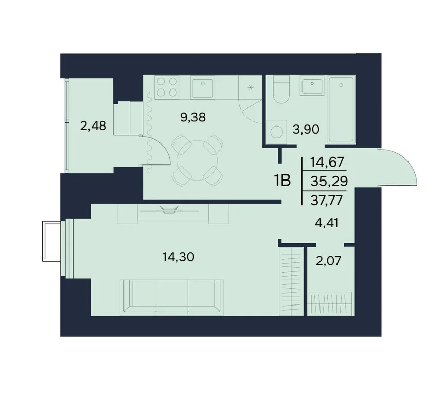 Продается квартира, 37.77 м - Фото 5