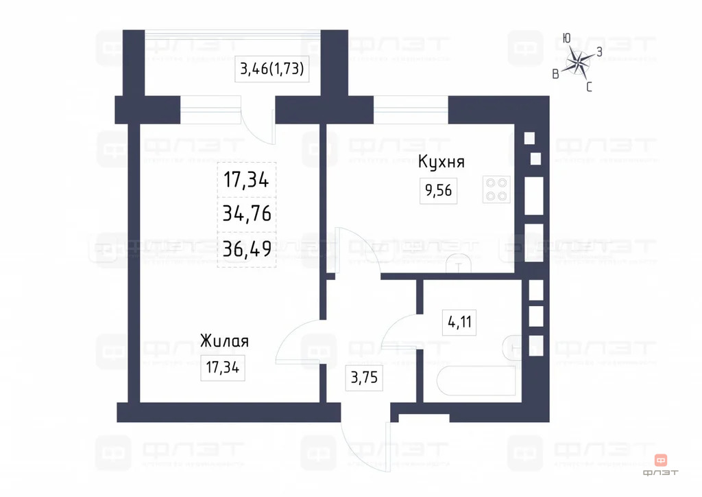 продажа квартиры, сокуры, лаишевский район, ул. березовая - Фото 2