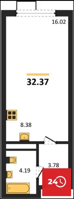 1-ком. квартира с современным ремонтом, кухней и техникой Лугометрия - Фото 13
