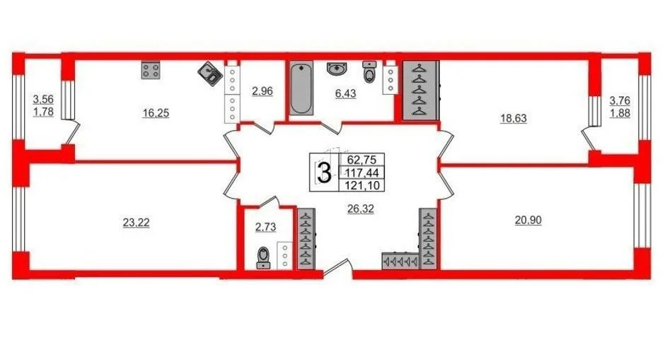 Продается квартира, 116 м - Фото 1