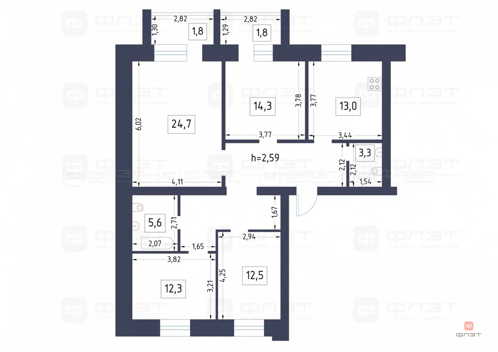 Продажа квартиры, Осиново, Зеленодольский район, ул. Гайсина - Фото 15