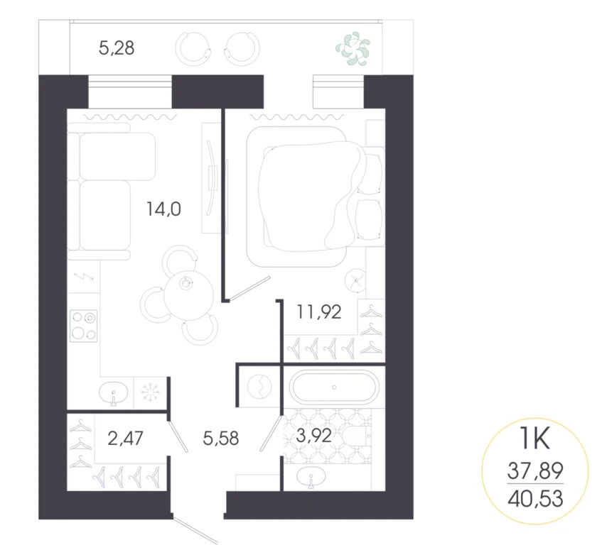 Продается квартира, 40.53 м - Фото 1