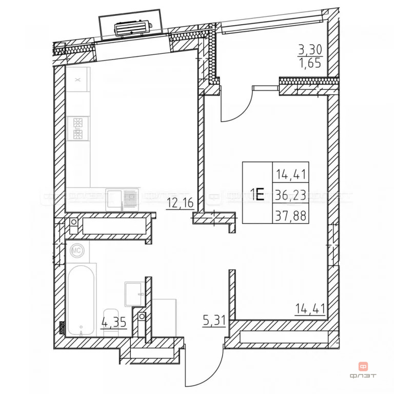 Продажа квартиры в новостройке, Казань, городок. Военный 33-й - Фото 7