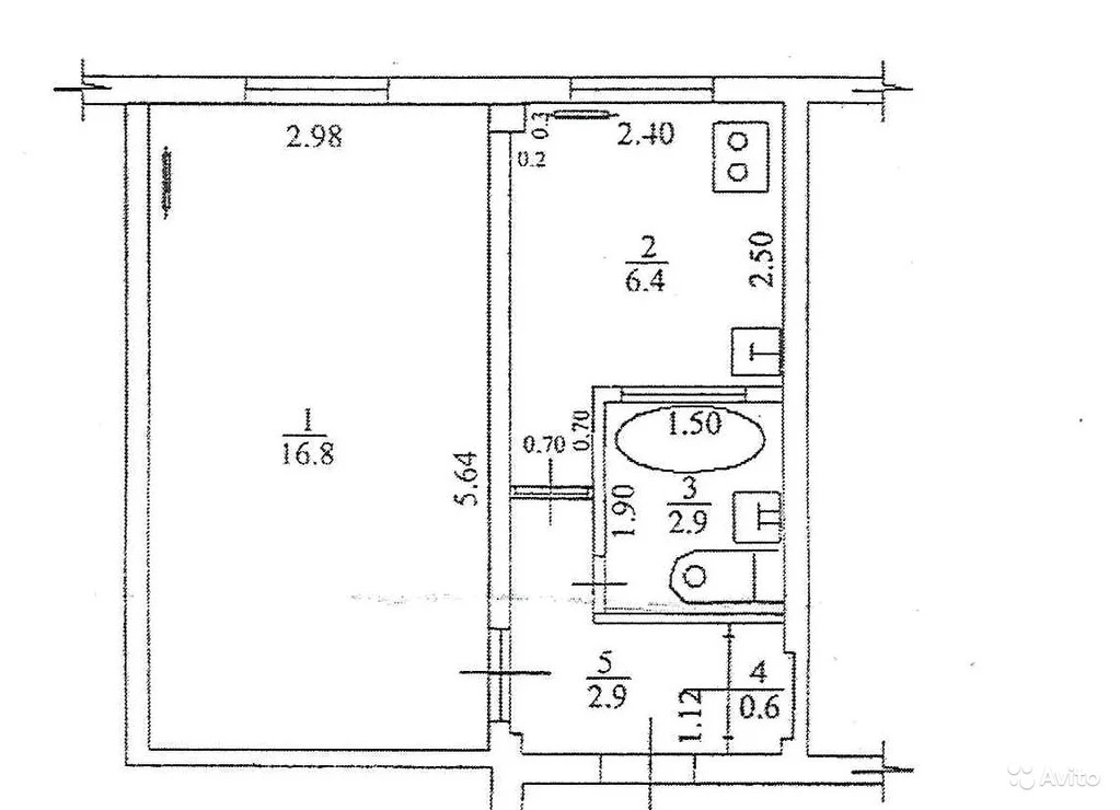 1-к квартира, 30 м, 4/5 эт. - Фото 14