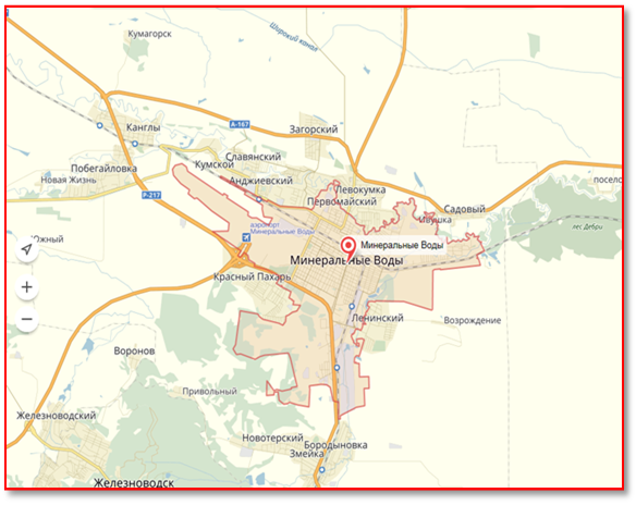 Карта хутор красный пахарь минераловодский район