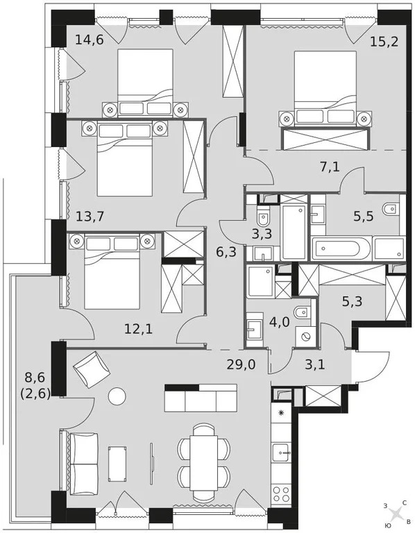 Продам 5-комн. квартиру 121.8 кв.м. - Фото 2