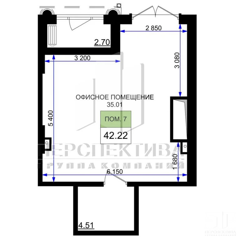 Помещение 42 м2 - Фото 1