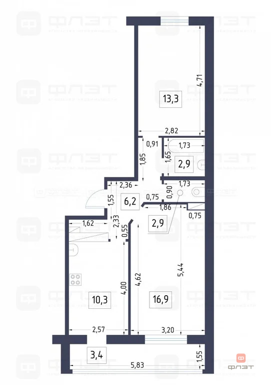 Продажа квартиры, Осиново, Зеленодольский район, ул. Гайсина - Фото 17