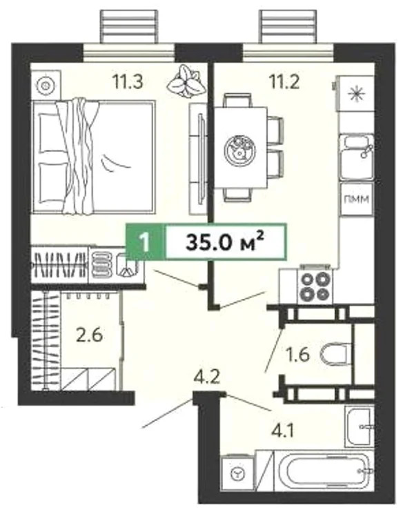 Продается квартира, 35 м - Фото 1